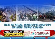 Lapor Pak Kapolri : Cegah Api Meluas, Brimob Papua Barat Daya Bersinergi Tangani Karhutla