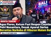 Agus Flores, Ketum Fast Respon Counter Polri Nusantara, Desak Aparat Serius Berantas Narkoba di Hiburan Malam Bali