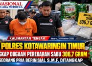 POLRES KOTAWARINGIN TIMUR UNGKAP DUGAAN PEREDARAN SABU 306,7 GRAM, SEORANG PRIA BERINISIAL S.M.F. DITANGKAP